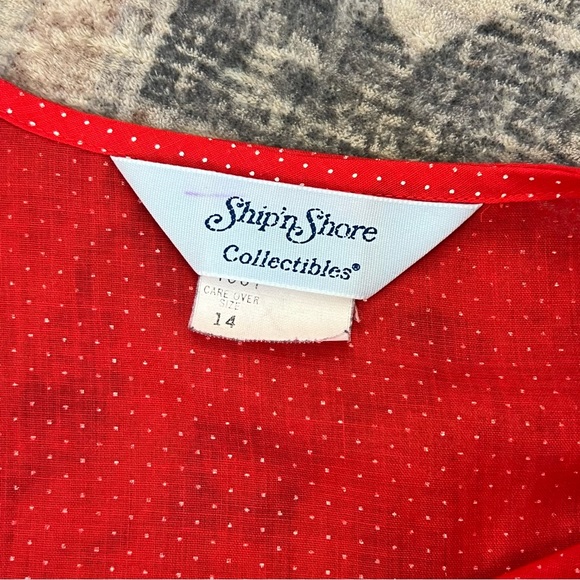 Vintage 70s Red Polka Dot Blouse - Picture 2 of 3